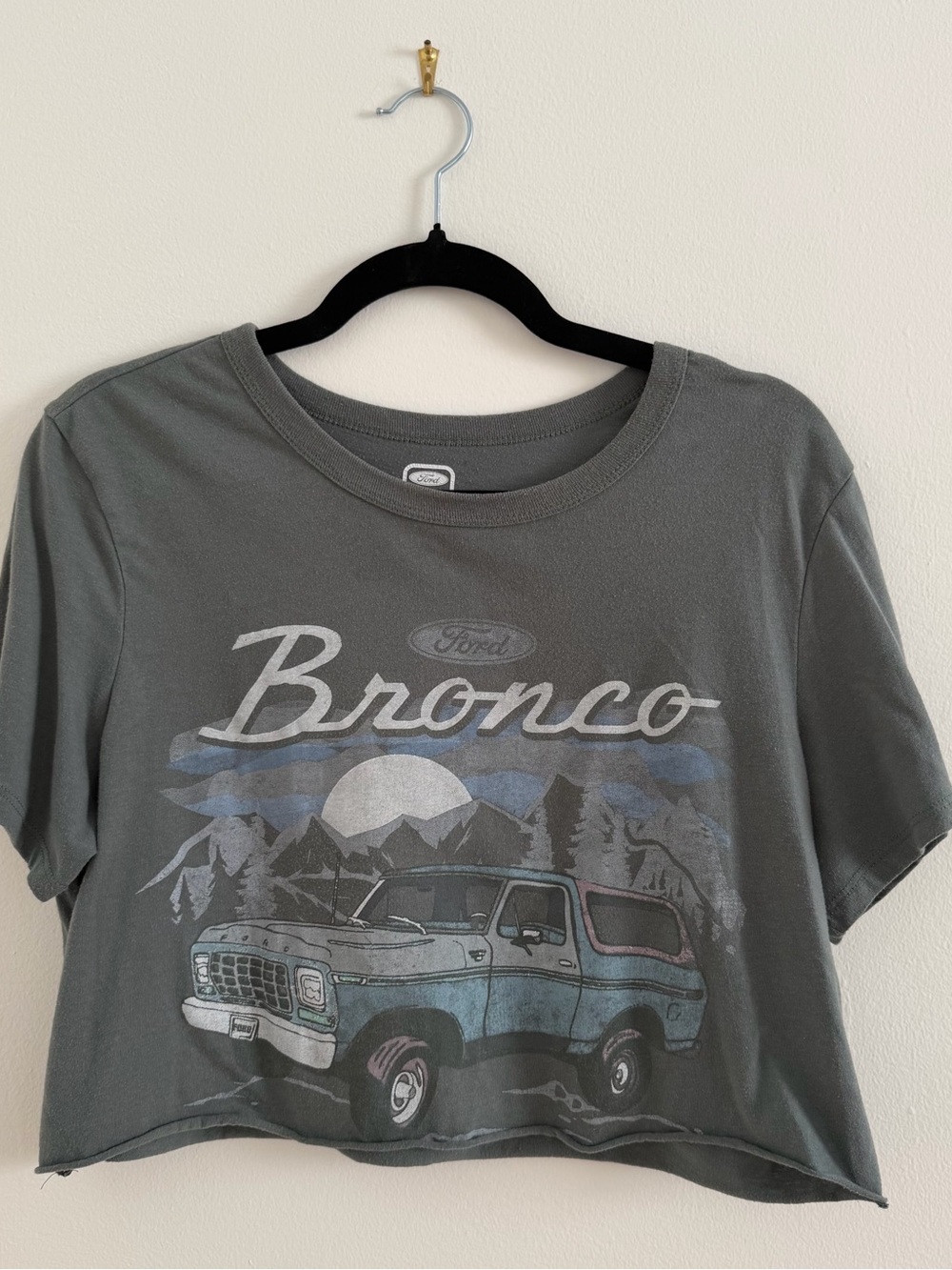 Ford Gray Bronco Graphic Crop Top